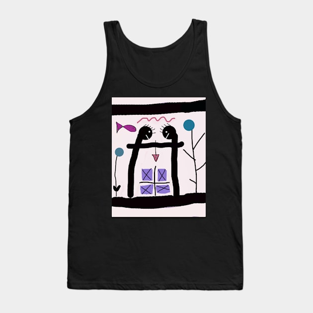 Kids and Arrow Stick Figure Tank Top by Eigo Wild